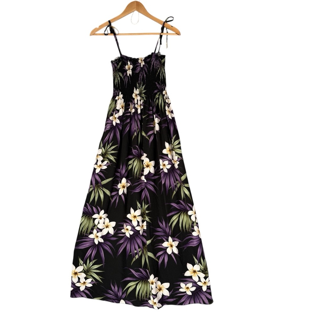 Royal Creations Hawaii Maxi Dress Purple Floral Tropical Vacation Rayon OS